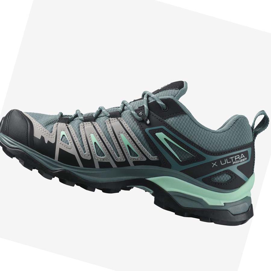 Salomon WoX ULTRA PIONEER CLIMASALOMON™ WATERPROOF Túracipő Női Zöld | HU 2831XYU